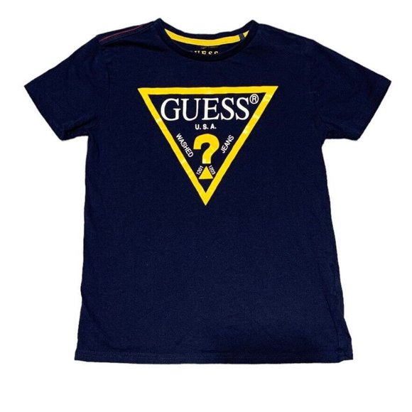Guess Shirts & Tops Guess Navy Blue Boys Short Sleeve Classic Logo Tshirt Us Poshmark